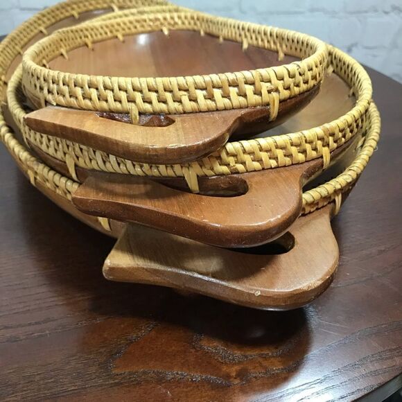 3 Piece Set Wooden Mango Shaped Serving Tray - Picture 3 of 6